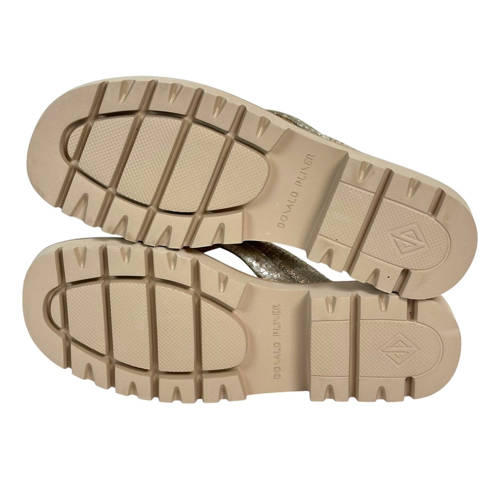 Donald Pliner Sandals Barbera Metallic Snakeskin Platform Thong Tan 8.5 NWOT - Picture 11 of 11